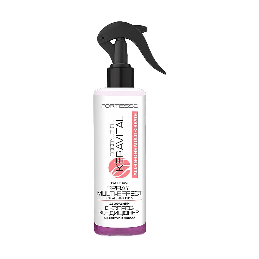 Двофазний експрес-кондиціонер Fortesse KeraVital All-In-One Multi-Create Spray Multi-Effect для всіх типів волосся, 200 мл